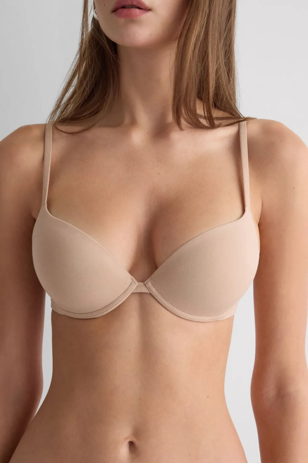 Push-up / Super Push-Up|Z Fiszbinami>Intimissimi Biustonosz Push-up Bellissima z Bawełny Ultralight Cotton naturalny - 044 - honey