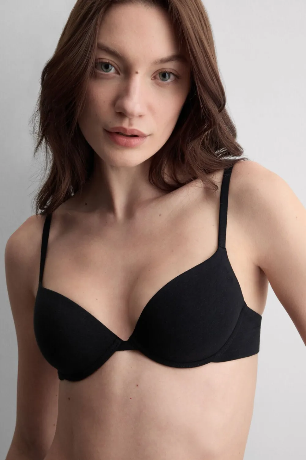 Push-up / Super Push-Up|Z Fiszbinami>Intimissimi Biustonosz Push-up Bellissima z Bawełny Ultralight Cotton czarny - 019 - czarny