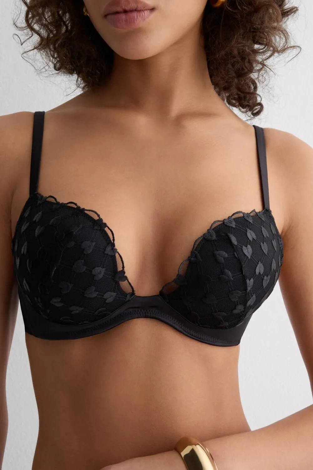 Push-up / Super Push-Up|Z Fiszbinami>Intimissimi Biustonosz Push-Up Monica The Love Club czarny - 019 - czarny