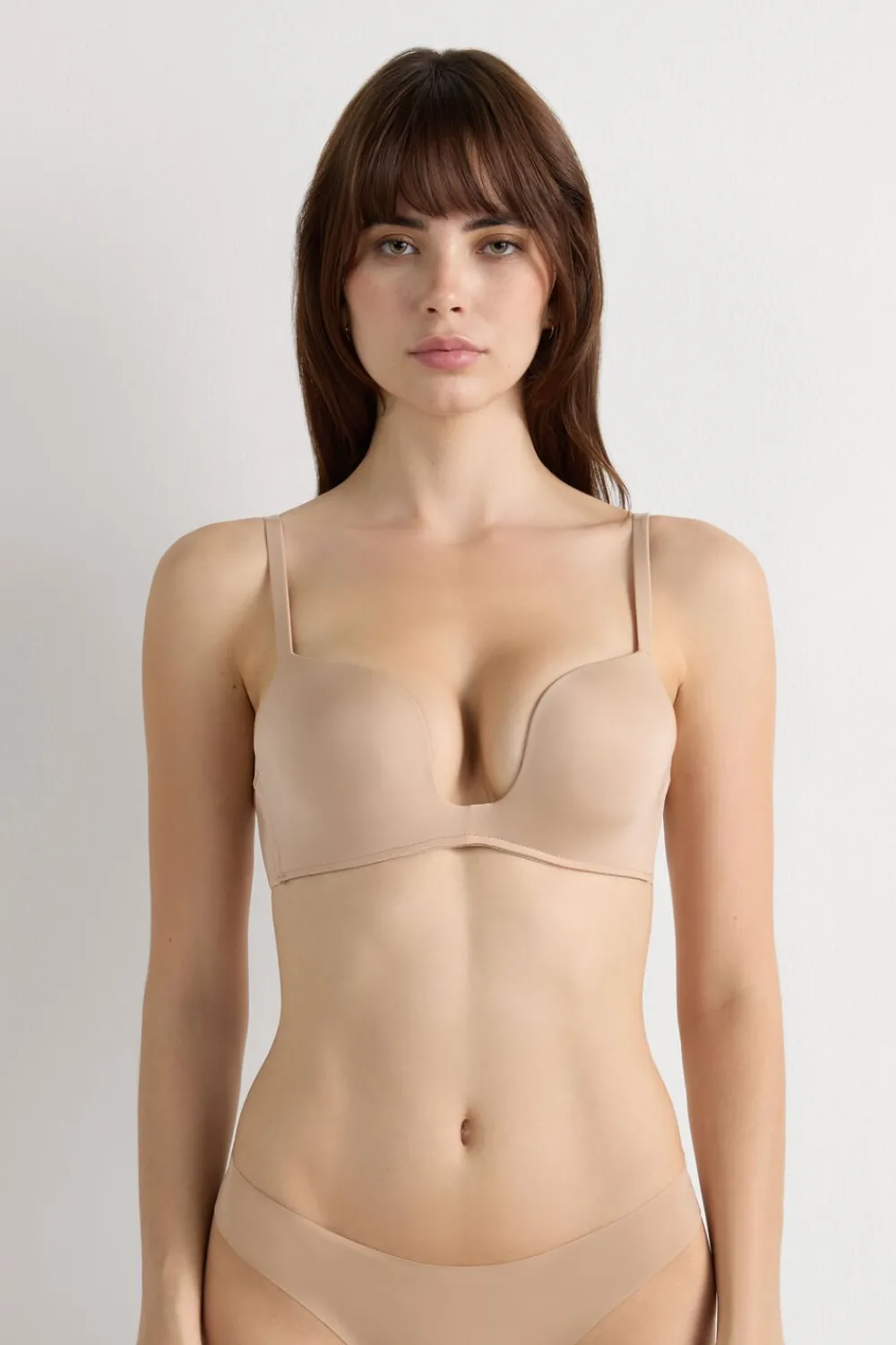 Push-up / Super Push-Up|Z Fiszbinami>Intimissimi Biustonosz push-up Monica z mikrofibry Ultralight naturalny - 044 - honey