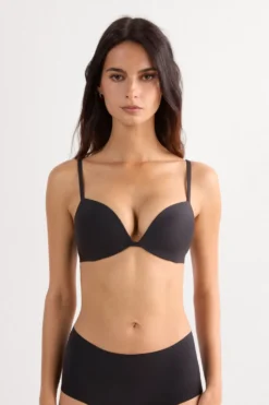 Push-up / Super Push-Up|Bez Fiszbin>Intimissimi Biustonosz push-up Silvia z mikrofibry Ultralight czarny - 019 - czarny