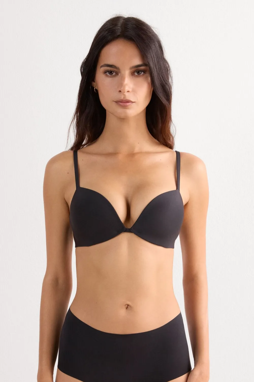 Push-up / Super Push-Up|Bez Fiszbin>Intimissimi Biustonosz push-up Silvia z mikrofibry Ultralight czarny - 019 - czarny