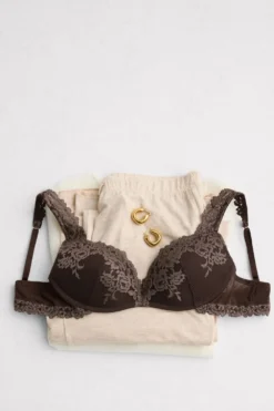Push-up / Super Push-Up|Bez Fiszbin>Intimissimi Biustonosz Super Push-Up Gioia Pretty Flowers brązowy - 705j - brąz mokka