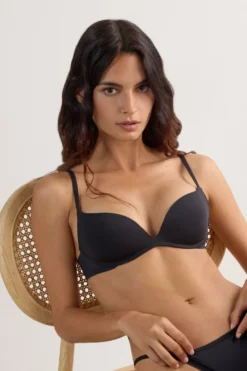 Push-up / Super Push-Up|Bez Fiszbin>Intimissimi Biustonosz super push-up Gioia z mikrofibry The Silky Touch czarny - 019 - czarny