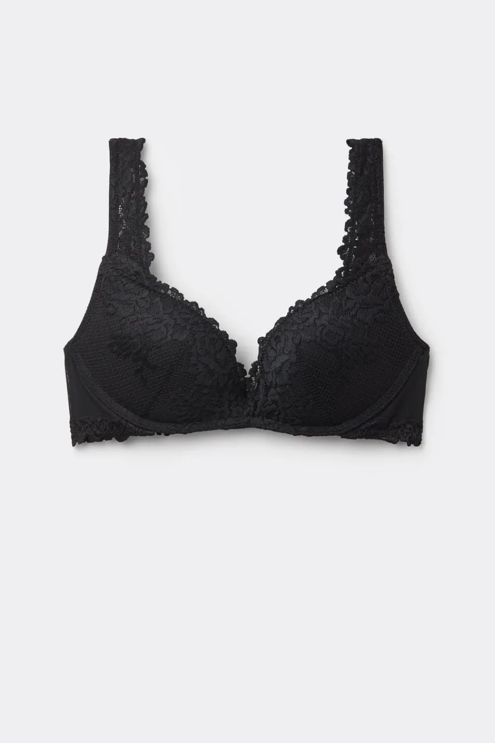 Push-up / Super Push-Up|Bez Fiszbin>Intimissimi Biustonosz Super Push-Up Gioia Pretty Flowers czarny - 019 - czarny