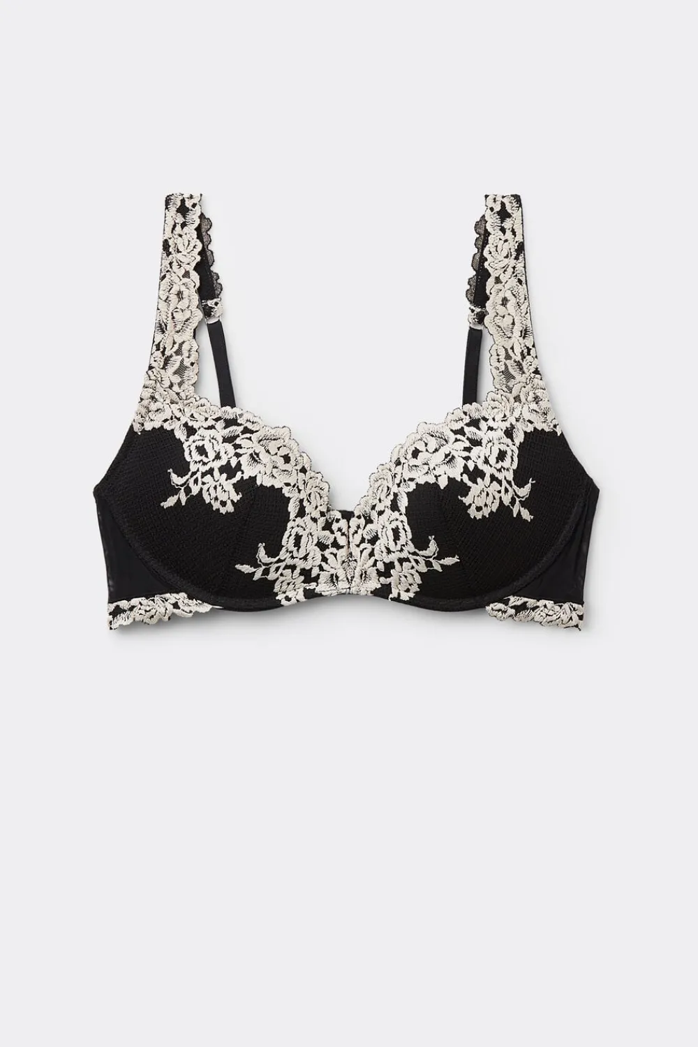 Push-up / Super Push-Up|Bez Fiszbin>Intimissimi Biustonosz Super Push-Up Gioia Pretty Flowers wielobarwny - 9887 - nero/ivory