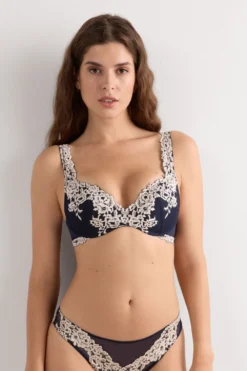 Push-up / Super Push-Up|Bez Fiszbin>Intimissimi Biustonosz Super Push-Up Gioia Pretty Flowers kremowy - 347i - blu intenso/vaniglia
