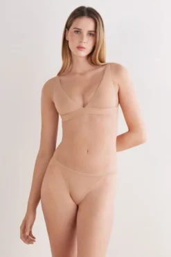 Trójkąty|Bez Fiszbin>Intimissimi Biustonosz Trójkąt Marica z Bawełny Ultralight Cotton naturalny - 044 - honey
