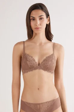 Trójkąty|Bez Fiszbin>Intimissimi Biustonosz Trójkątny Tiziana Pretty Flowers naturalny - 502i - caramel