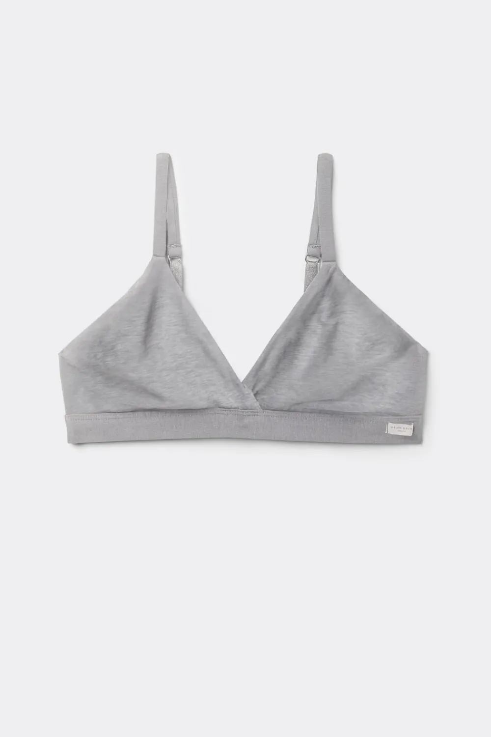 Trójkąty|Bez Fiszbin>Intimissimi Biustonosz trójkątny z bawełny Emma szary - 031 - grigio melange chiaro