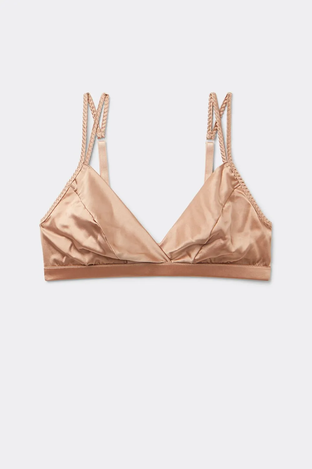 Trójkąty|Bez Fiszbin>Intimissimi Biustonosz trójkątny z jedwabiu Emma naturalny - 163i - rose satin
