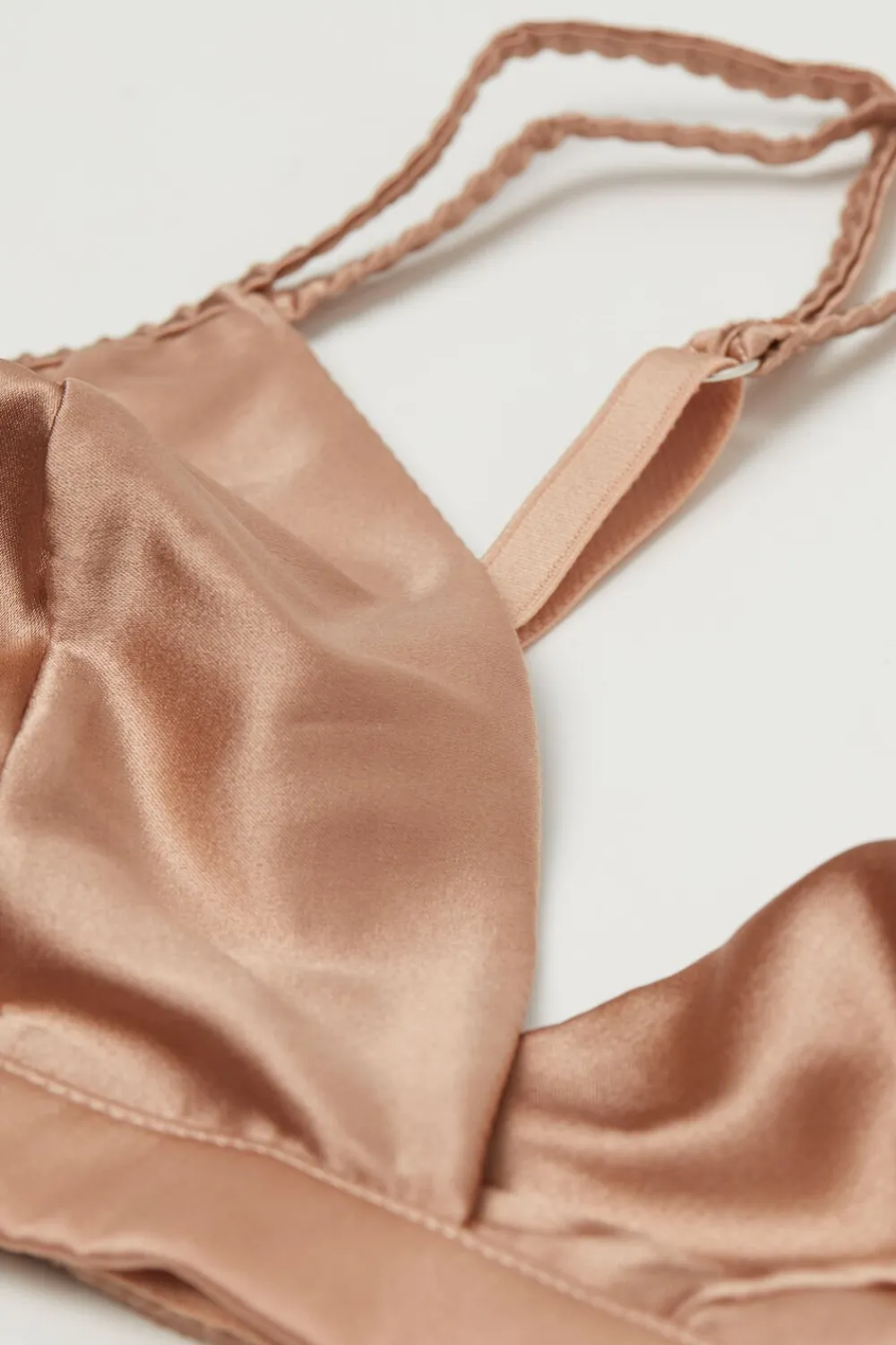 Trójkąty|Bez Fiszbin>Intimissimi Biustonosz trójkątny z jedwabiu Emma naturalny - 163i - rose satin