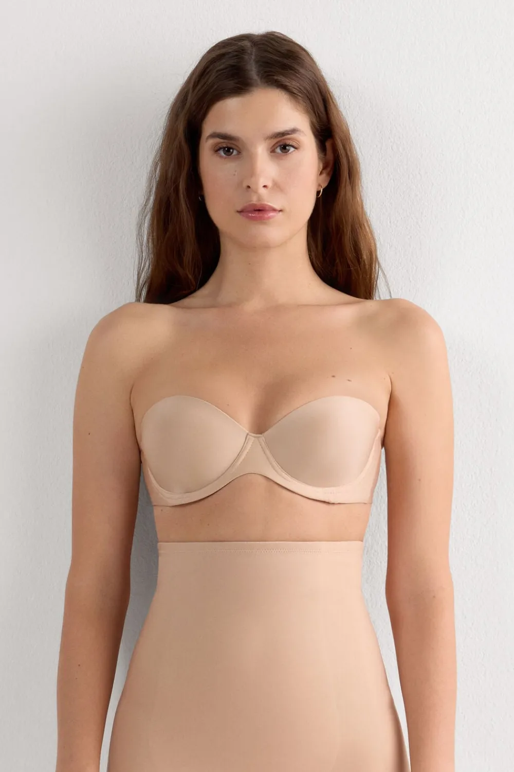 Bez Ramiączek|Z Fiszbinami>Intimissimi Biustonosz typu opaska Giada, z mikrofibry naturalny - 044 - honey