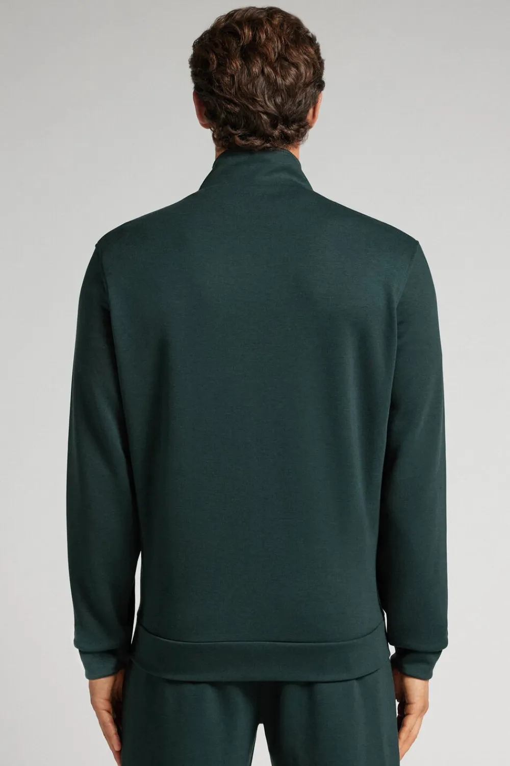 Swetry / Bluzy>Intimissimi Bluza Techniczna Zapinana na Zamek zielony - 132j - verde scuro
