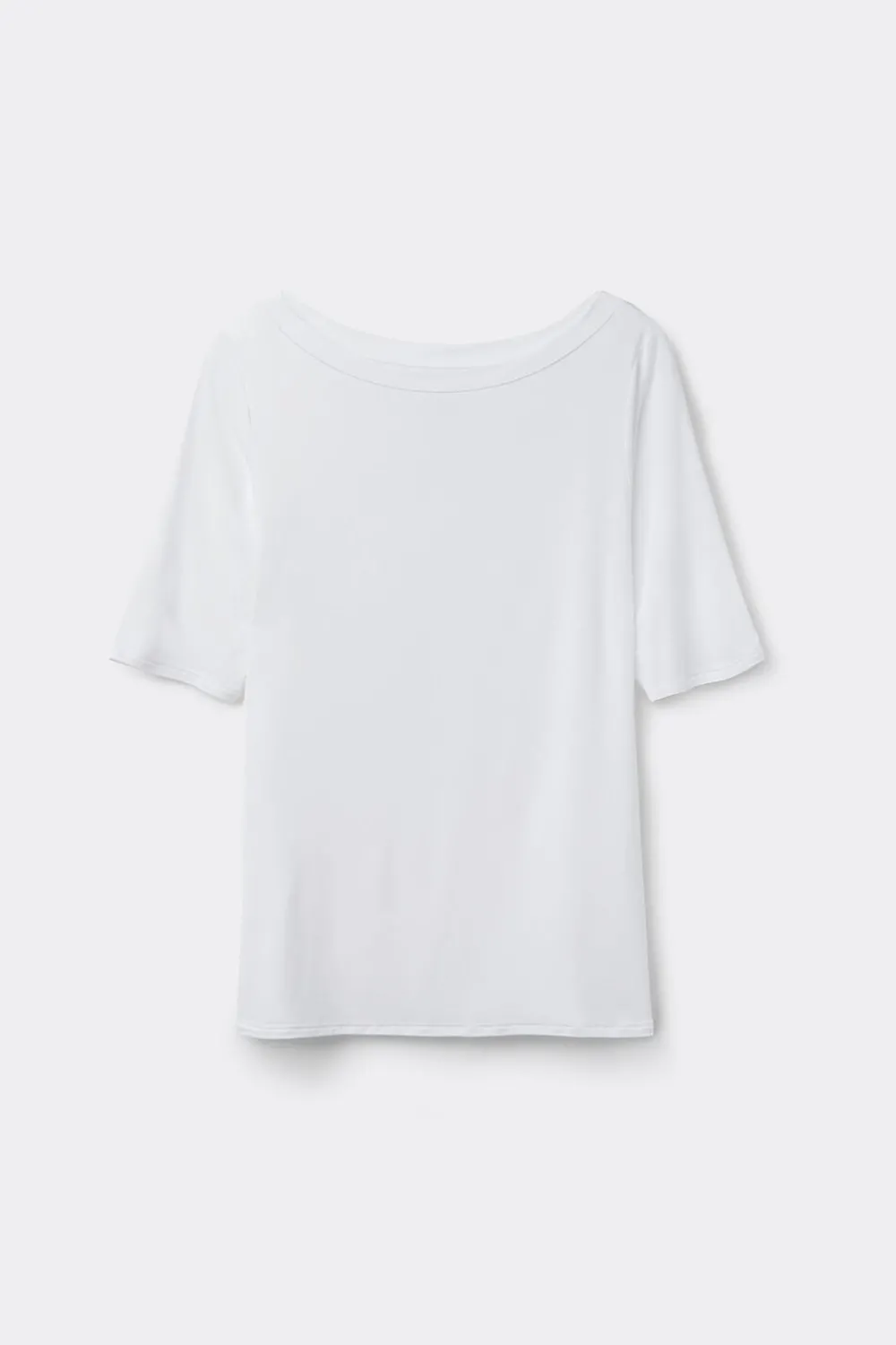 T-shirty|Fresh Bamboo>Intimissimi Bluzka z Dekoltem w Łódkę z Tkaniny Fresh Bamboo - 7478 - bianco latte