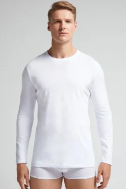Bluzki Z Długim Rękawem|Bawełna Superior>Intimissimi Bluzka z Długim Rękawem 100% Bawełny Superior biały - 001 - biały