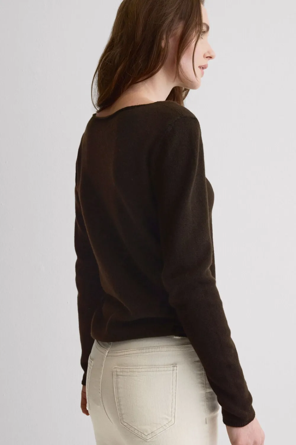 Bluzki Z Długim Rękawem|Odzież Domowa>Intimissimi Bluzka z Długim Rękawem 100% Kaszmir - 174k - dark brown