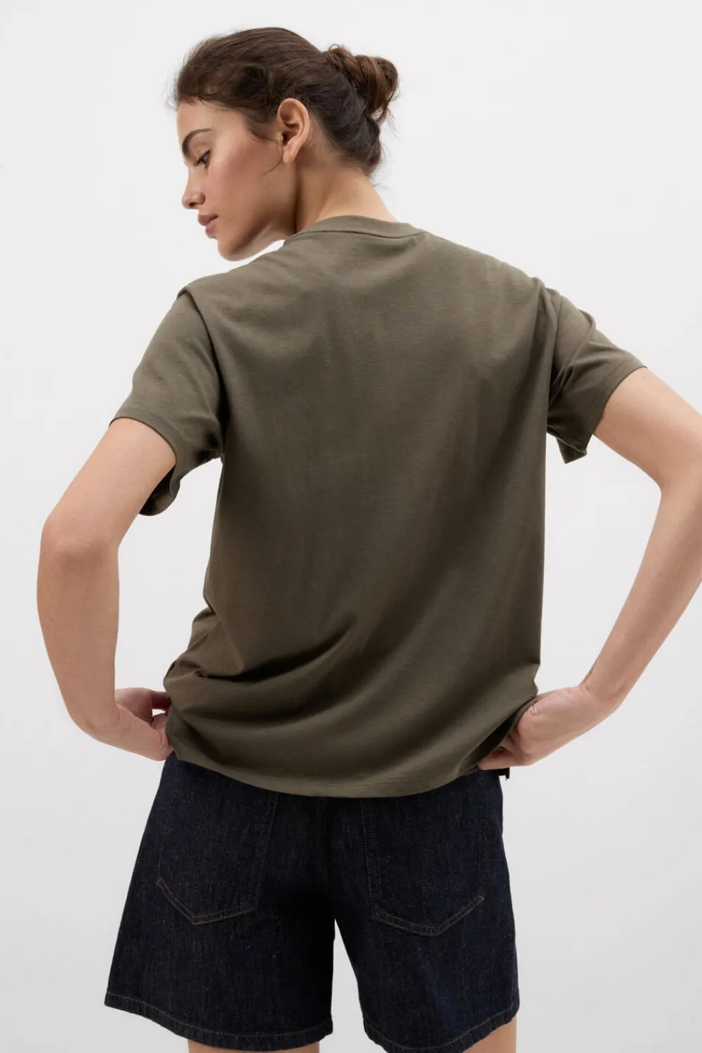 T-shirty|Bawełna>Intimissimi Bluzka z Krótkim Rękawem i Kieszonką z Bawełny Ultrafresh - 660j - safari green