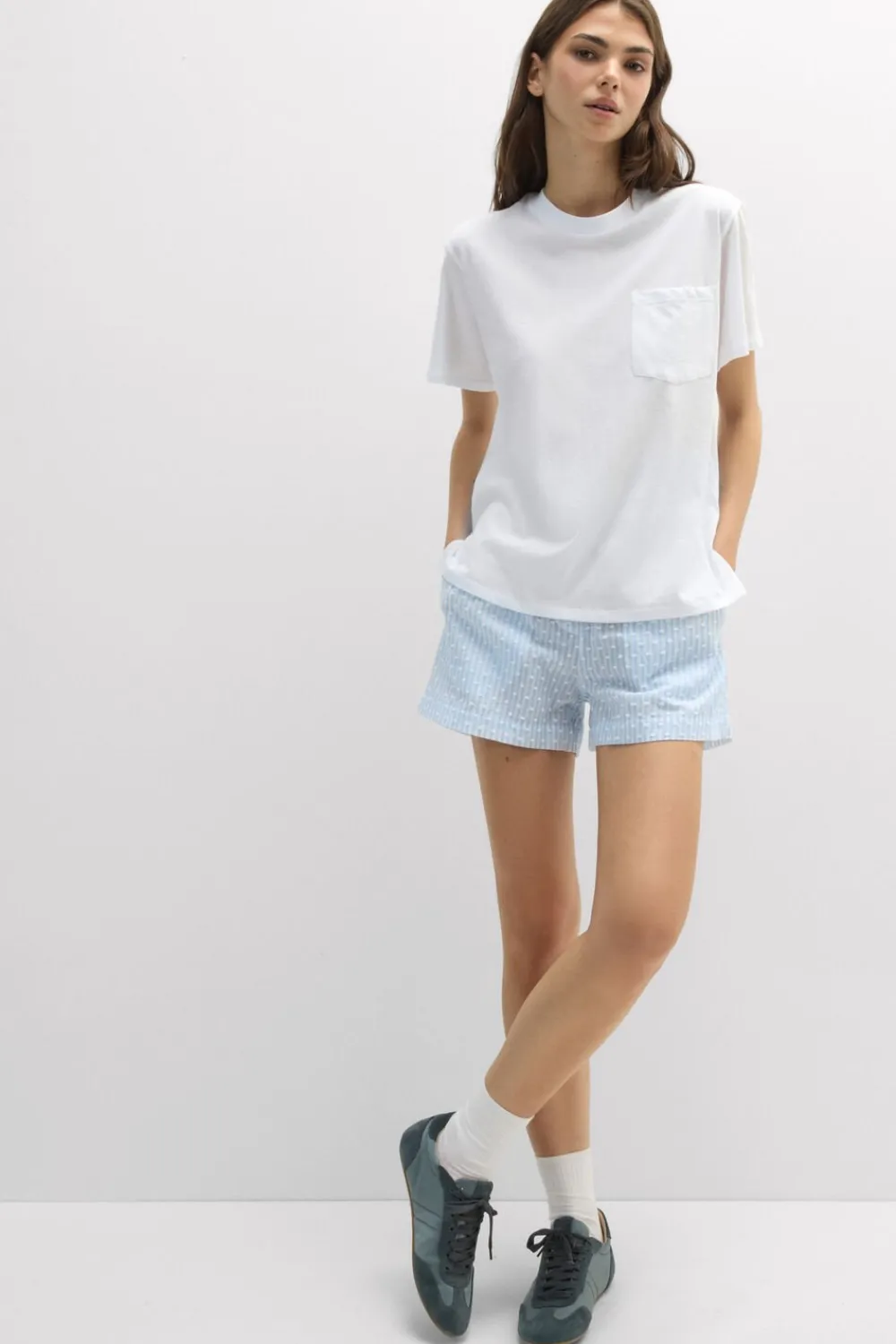 T-shirty|Bawełna>Intimissimi Bluzka z Krótkim Rękawem i Kieszonką z Bawełny Ultrafresh biały - 001 - biały