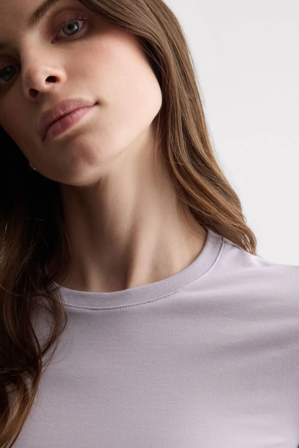 T-shirty|Bawełna>Intimissimi Bluzka z krótkim rękawem z bawełny Superior fioletowy - 056k - quartz lilac