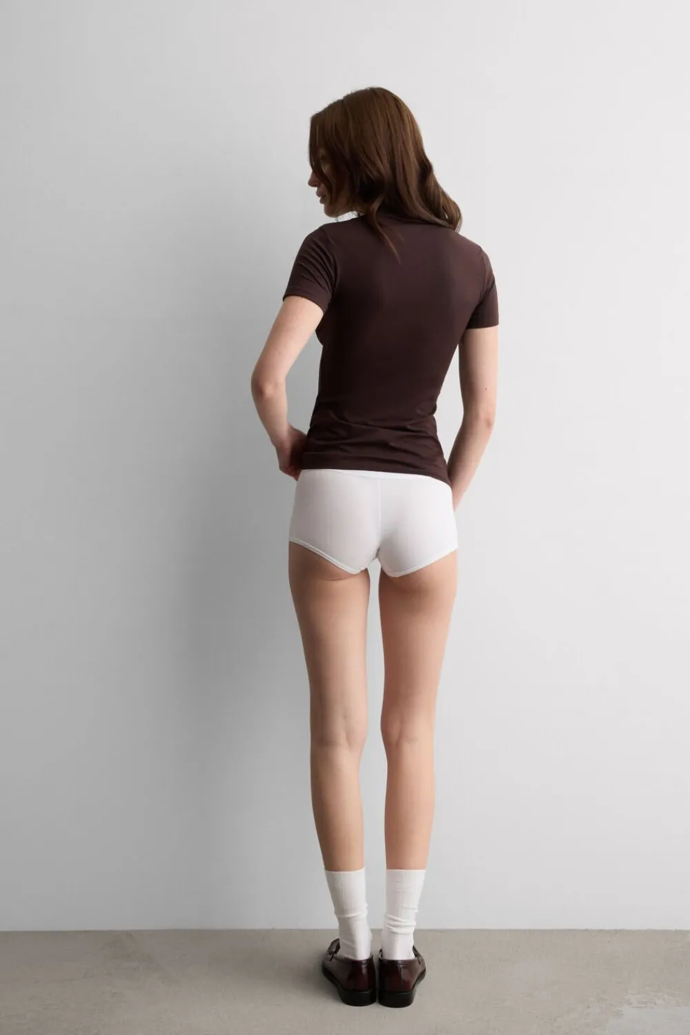 T-shirty|Bawełna>Intimissimi Bluzka z krótkim rękawem z bawełny Superior brązowy - 705j - brąz mokka