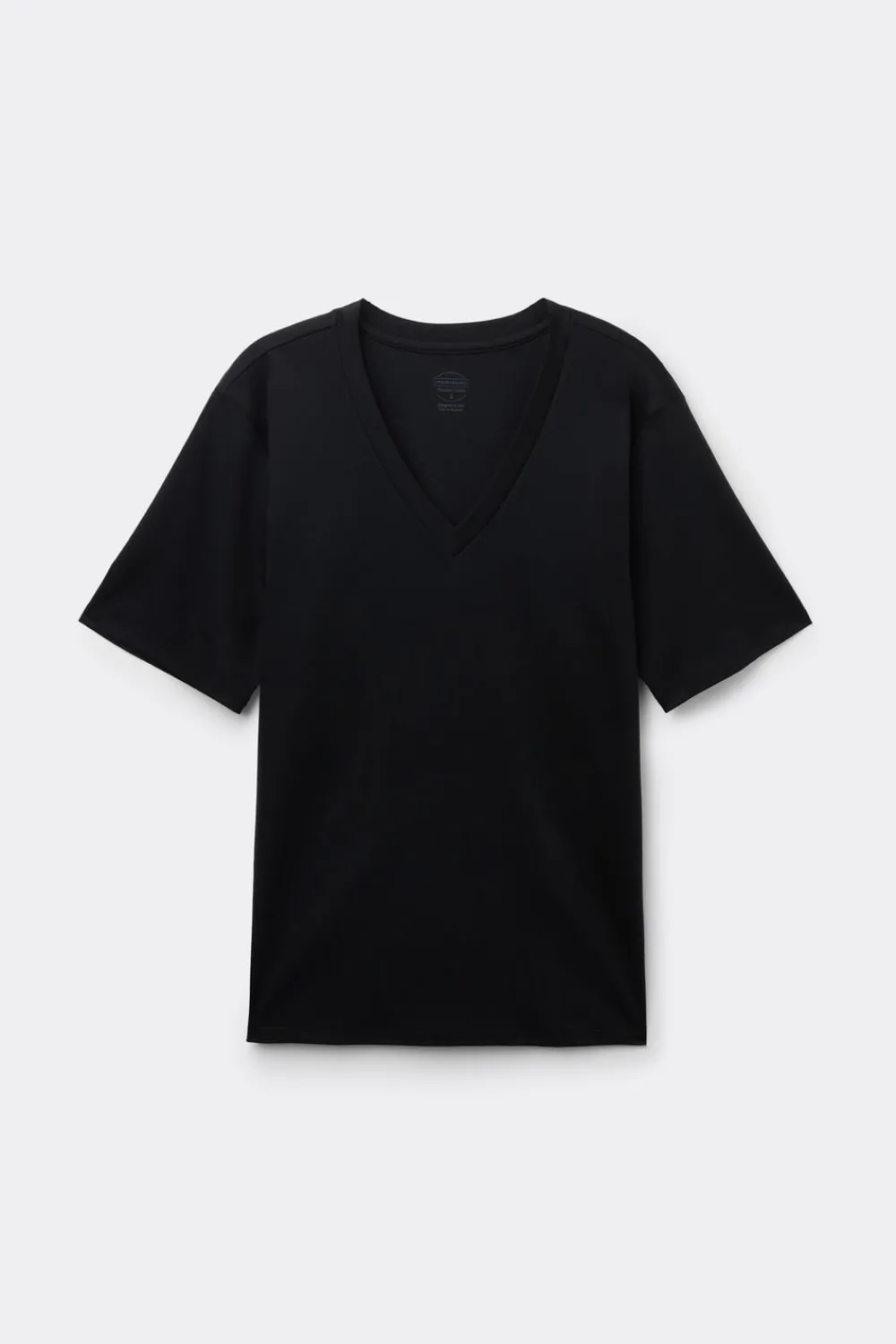 T-shirty|Bawełna>Intimissimi Bluzka z Krótkim Rękawem z Dekoltem w Serek z bawełny Elevated Cotton czarny - 019 - czarny