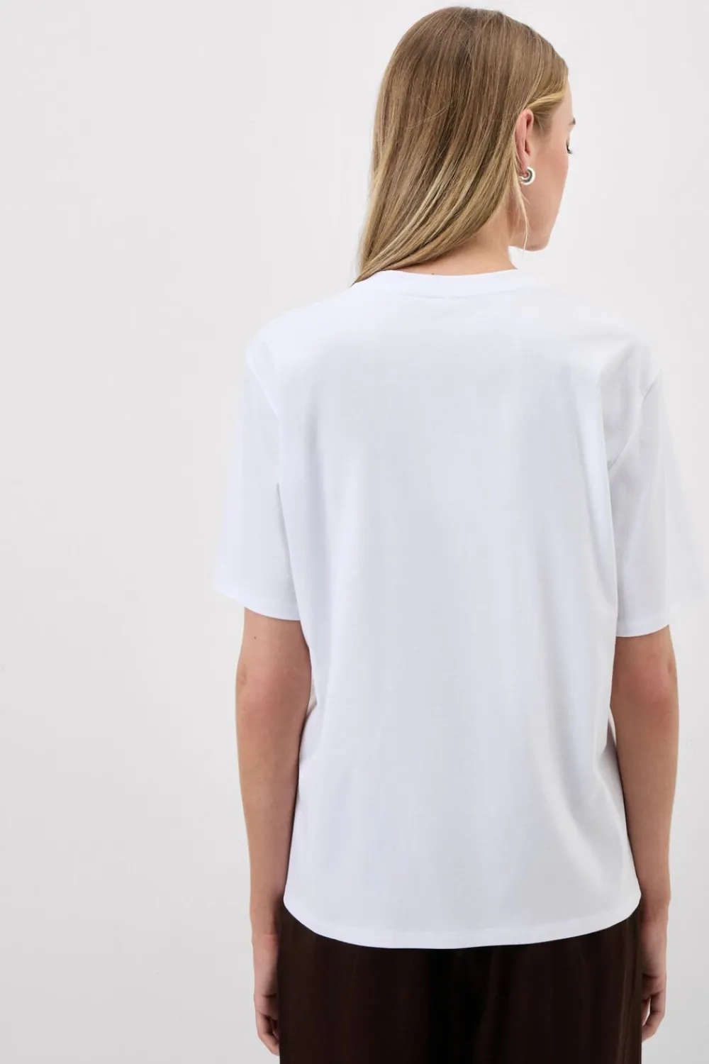 T-shirty|Bawełna>Intimissimi Bluzka z Krótkim Rękawem z Dekoltem w Serek z bawełny Elevated Cotton biały - 001 - biały