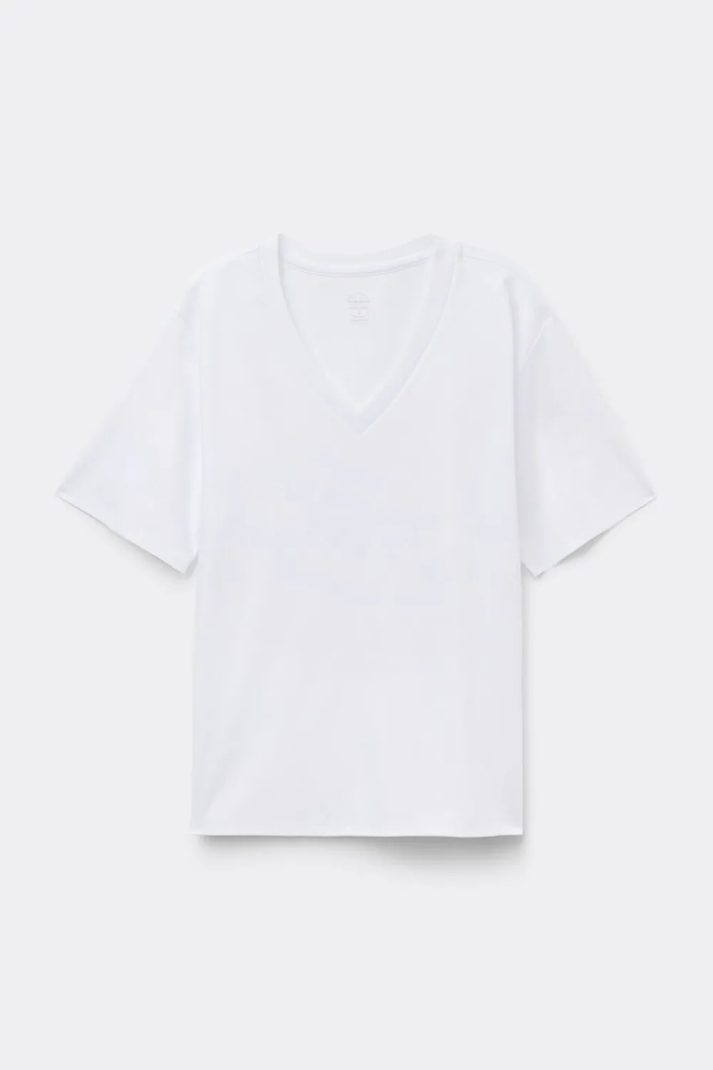 T-shirty|Bawełna>Intimissimi Bluzka z Krótkim Rękawem z Dekoltem w Serek z bawełny Elevated Cotton biały - 001 - biały