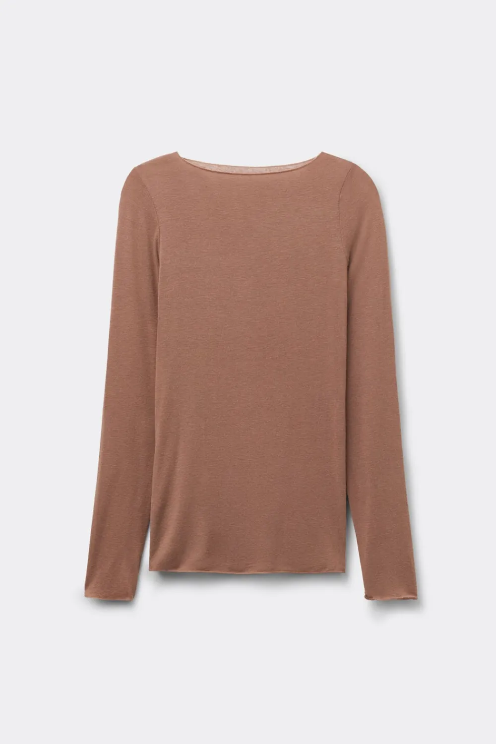 Bluzki Z Długim Rękawem|Ultralight Z Kaszmirem>Intimissimi Bluzka z Modalu z Dekoltem w Łódkę naturalny - 502i - caramel