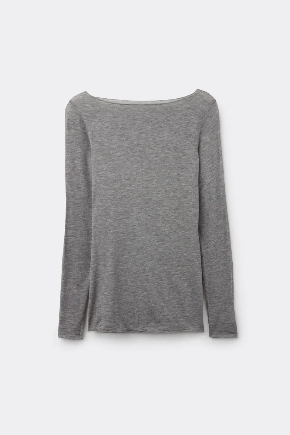 Bluzki Z Długim Rękawem|Ultralight Z Kaszmirem>Intimissimi Bluzka z Modalu z Dekoltem w Łódkę szary - 456j - medium grey mel