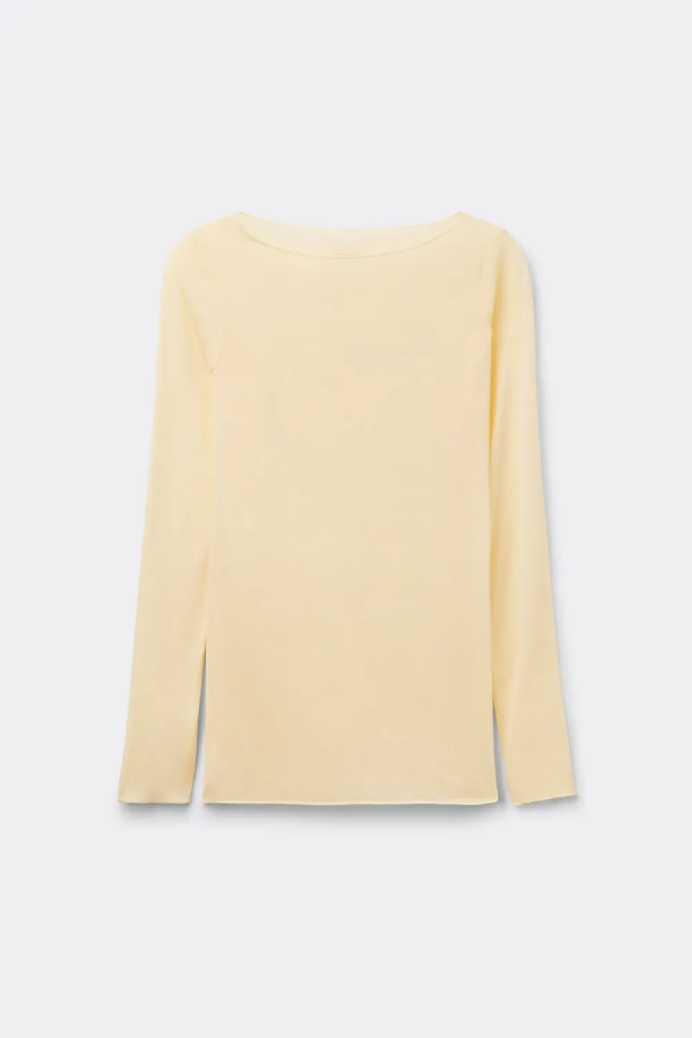 Bluzki Z Długim Rękawem|Ultralight Z Kaszmirem>Intimissimi Bluzka z Modalu z Dekoltem w Łódkę żółty - 112k - flan yellow