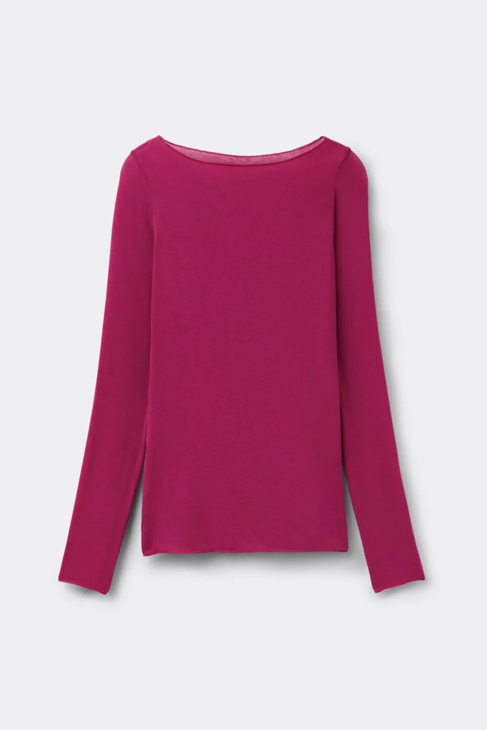 Bluzki Z Długim Rękawem|Ultralight Z Kaszmirem>Intimissimi Bluzka z Modalu z Dekoltem w Łódkę różowy - 110k - cherry pink