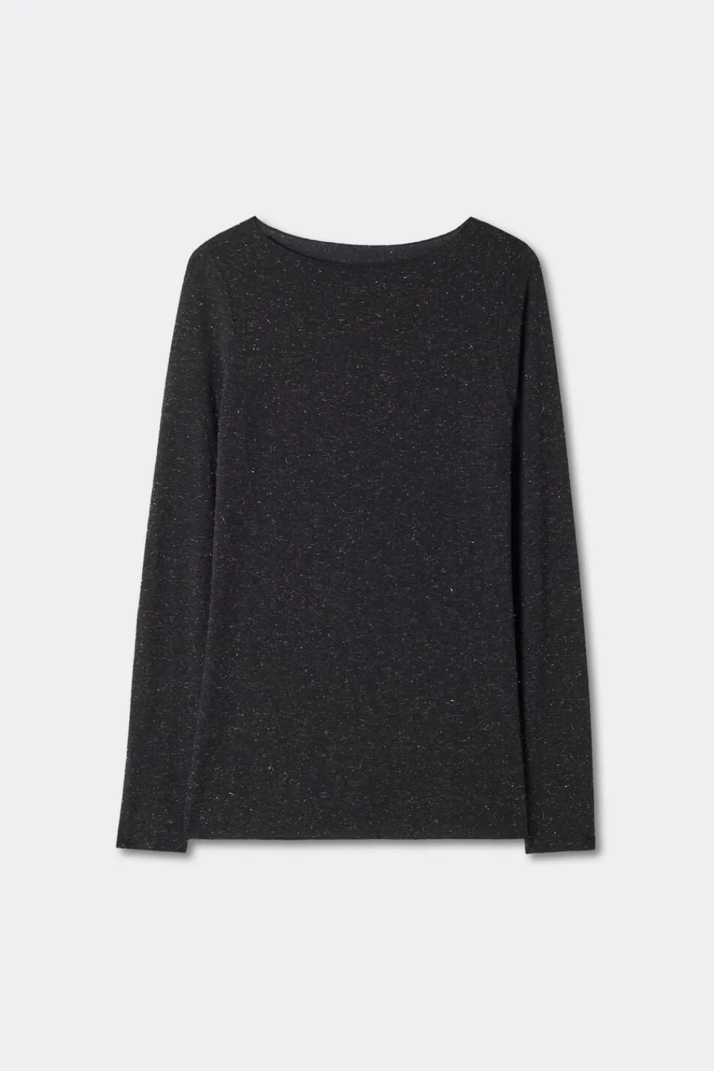 Bluzki Z Długim Rękawem|Ultralight Z Kaszmirem>Intimissimi Bluzka z Okrągłym Dekoltem z Lekkiego Modalu z Dodatkiem Kaszmiru Lamé czarny - 5079 - nero lame'