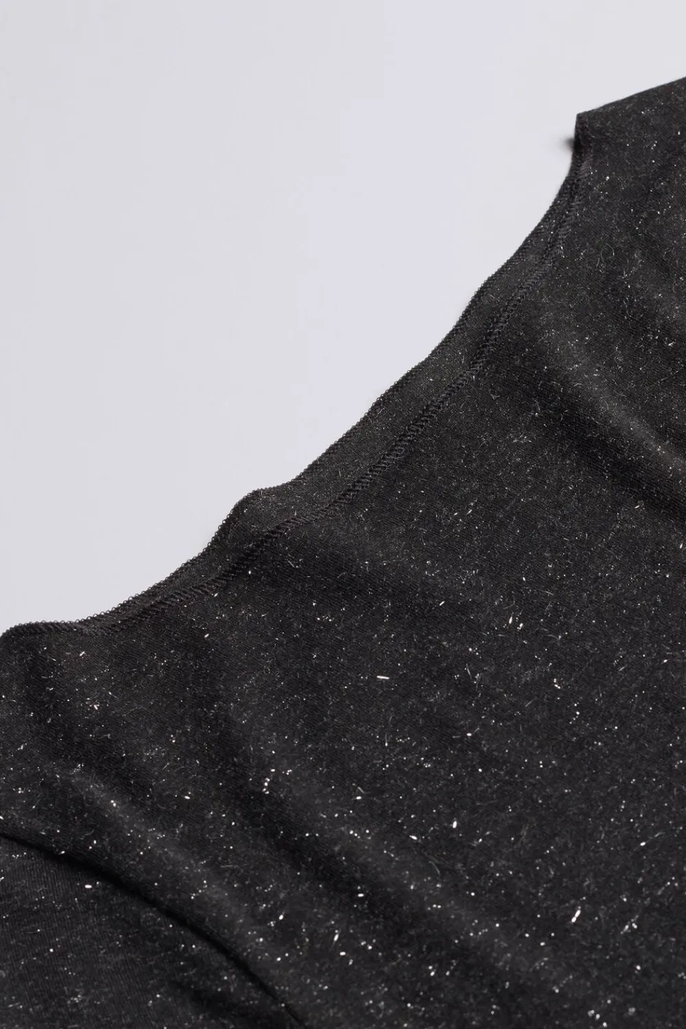 Bluzki Z Długim Rękawem|Ultralight Z Kaszmirem>Intimissimi Bluzka z Okrągłym Dekoltem z Lekkiego Modalu z Dodatkiem Kaszmiru Lamé czarny - 5079 - nero lame'