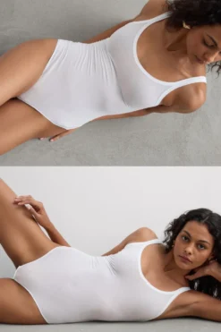 Body|Bawełna Ultralight>Intimissimi Body bez Rękawów z Bawełny Ultralight Cotton biały - 001 - biały
