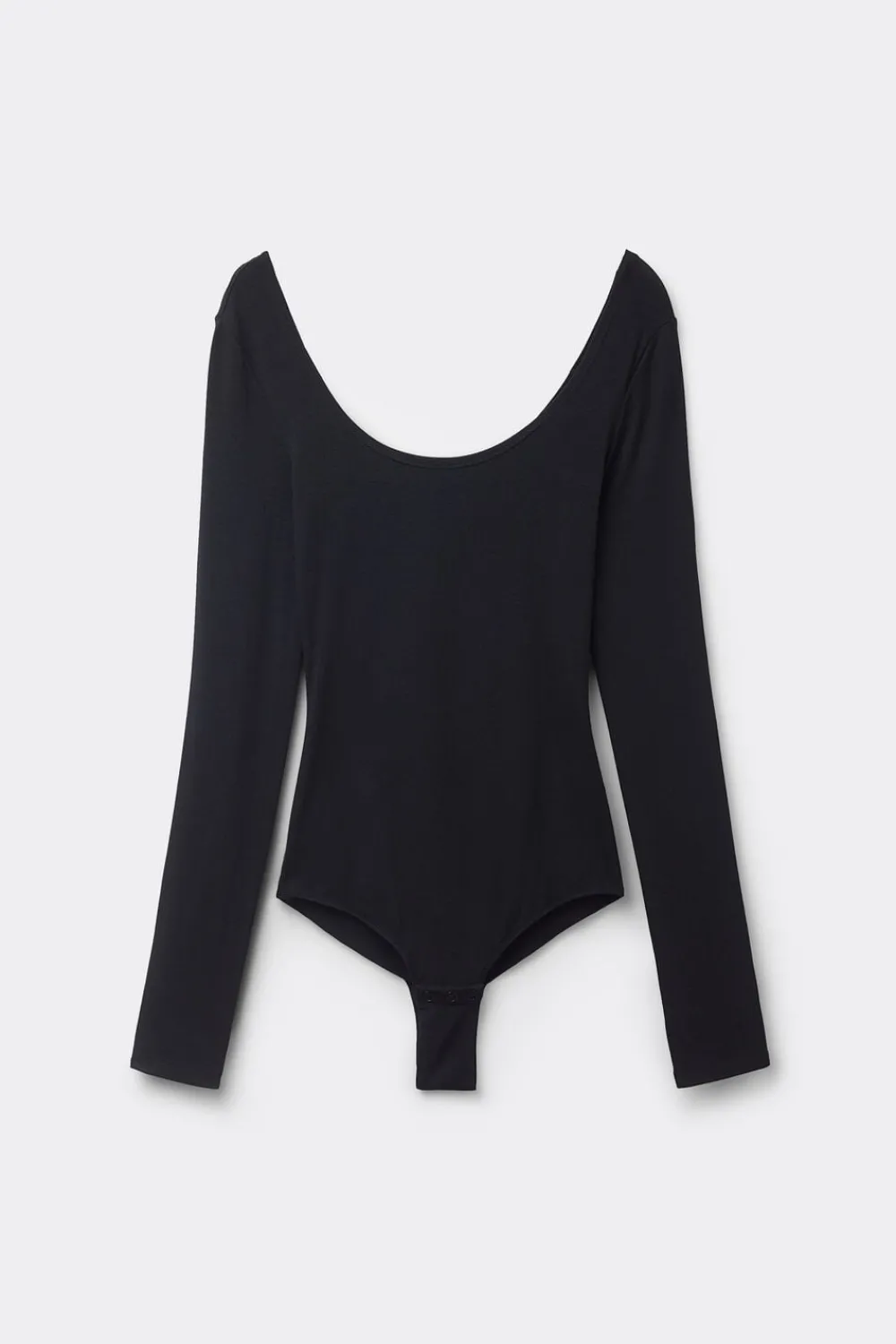Body|Modal>Intimissimi Body z długim rękawem z modalu, z dekoltem w karo czarny - 019 - czarny