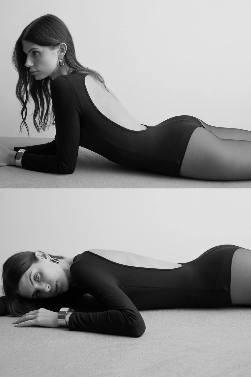 Body|Modal>Intimissimi Body z Długim Rękawem z Tkaniny Essential Modal z Odkrytymi Plecami czarny - 019 - czarny
