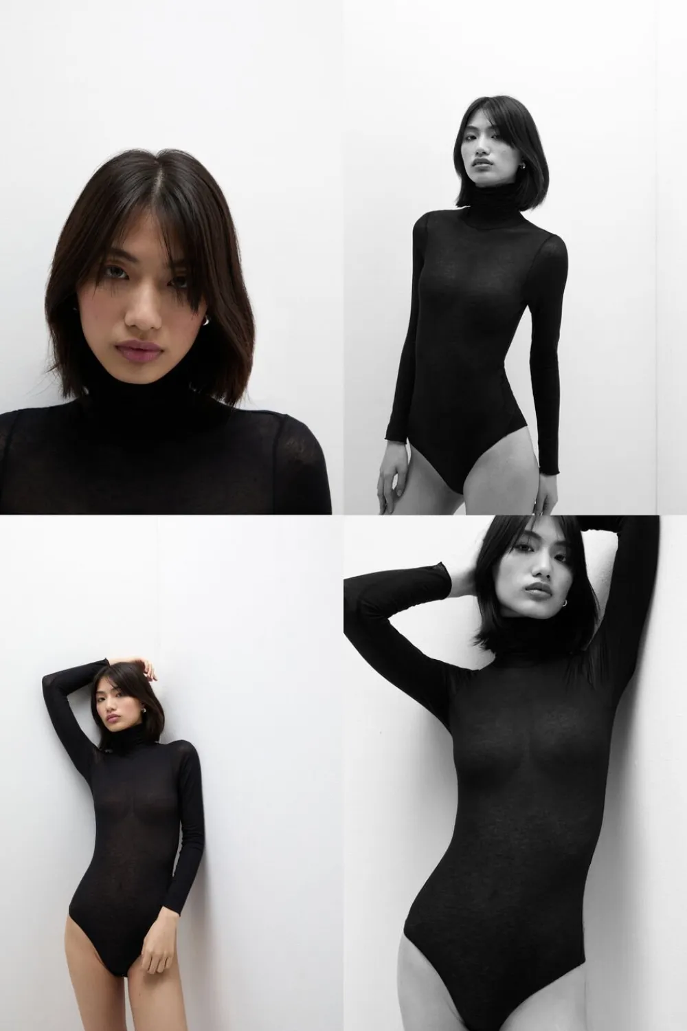 Z Golfem|Body>Intimissimi Body z Golfem z Ultralekkiego Modalu z Dodatkiem Kaszmiru czarny - 019 - czarny