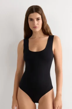 Body>Intimissimi Body z Surowo Wykończonej Bawełny czarny - 019 - czarny