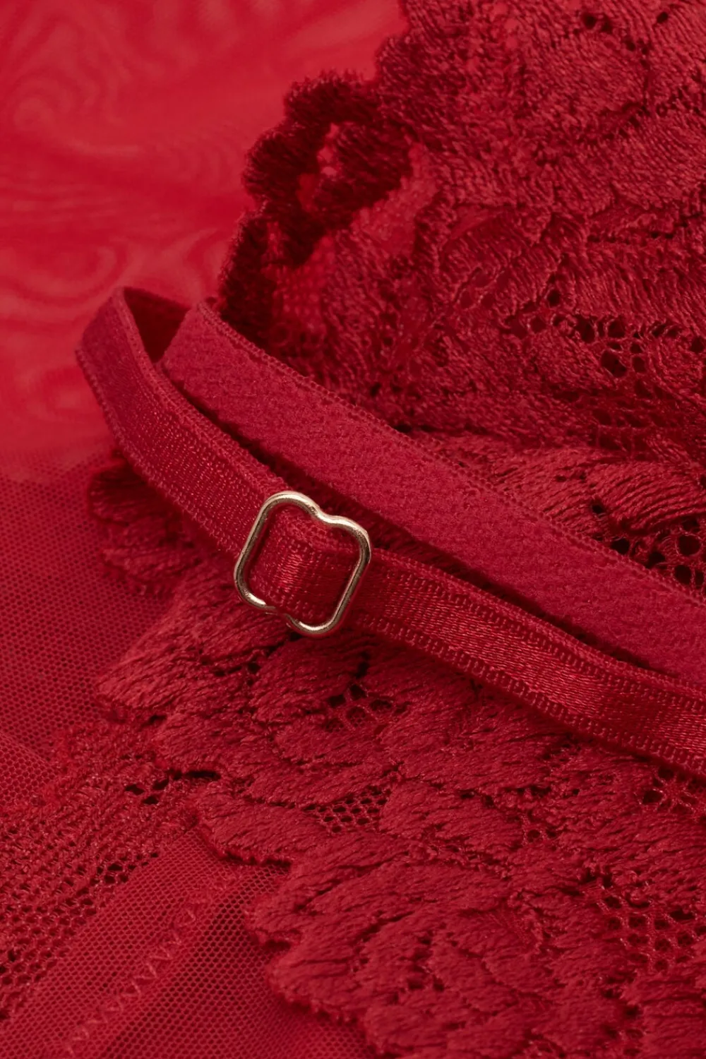 Body|Koronka>Intimissimi Body z Tiulu i Koronki Pretty Flowers czerwony - 9888 - ceralacca