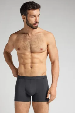 Bokserki>Intimissimi Bokserki Bawełniane z Gumką w Pasie szary - 4712 - dark grey