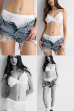 Bokserki|Z Wysokim Stanem>Intimissimi Bokserki Damskie z Naturalnej Bawełny biały - 001 - biały