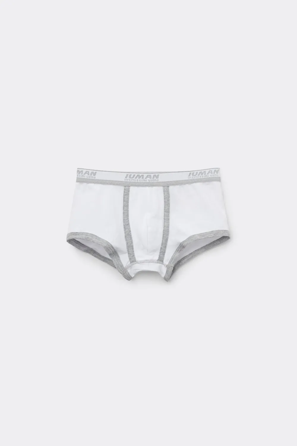 Chłopiec>Intimissimi Bokserki Dziecięce z Bawełny Superior z Logo biały - 709j - bianco/grigio melange