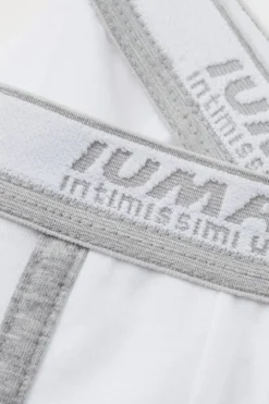 Chłopiec>Intimissimi Bokserki Dziecięce z Bawełny Superior z Logo biały - 709j - bianco/grigio melange
