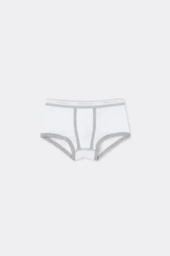 Chłopiec>Intimissimi Bokserki Dziecięce z Bawełny Superior z Logo biały - 709j - bianco/grigio melange