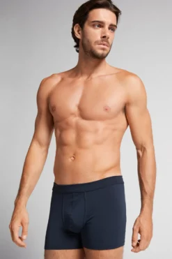 Bokserki|Bawełna Superior>Intimissimi Bokserki Elastyczne z Bawełny Superior niebieski - 800 - blu notte
