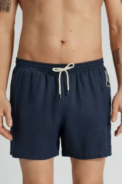 Bokserki Kąpielowe|Len>Intimissimi Bokserki Kąpielowe 100% Len w Jednolitym Kolorze niebieski - 585j - blu oceano