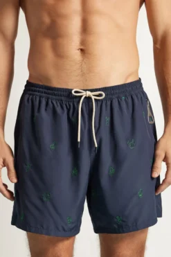 Bokserki Kąpielowe>Intimissimi Bokserki Kąpielowe z Haftem w Kaktusy niebieski - 150k - cactus blu intenso