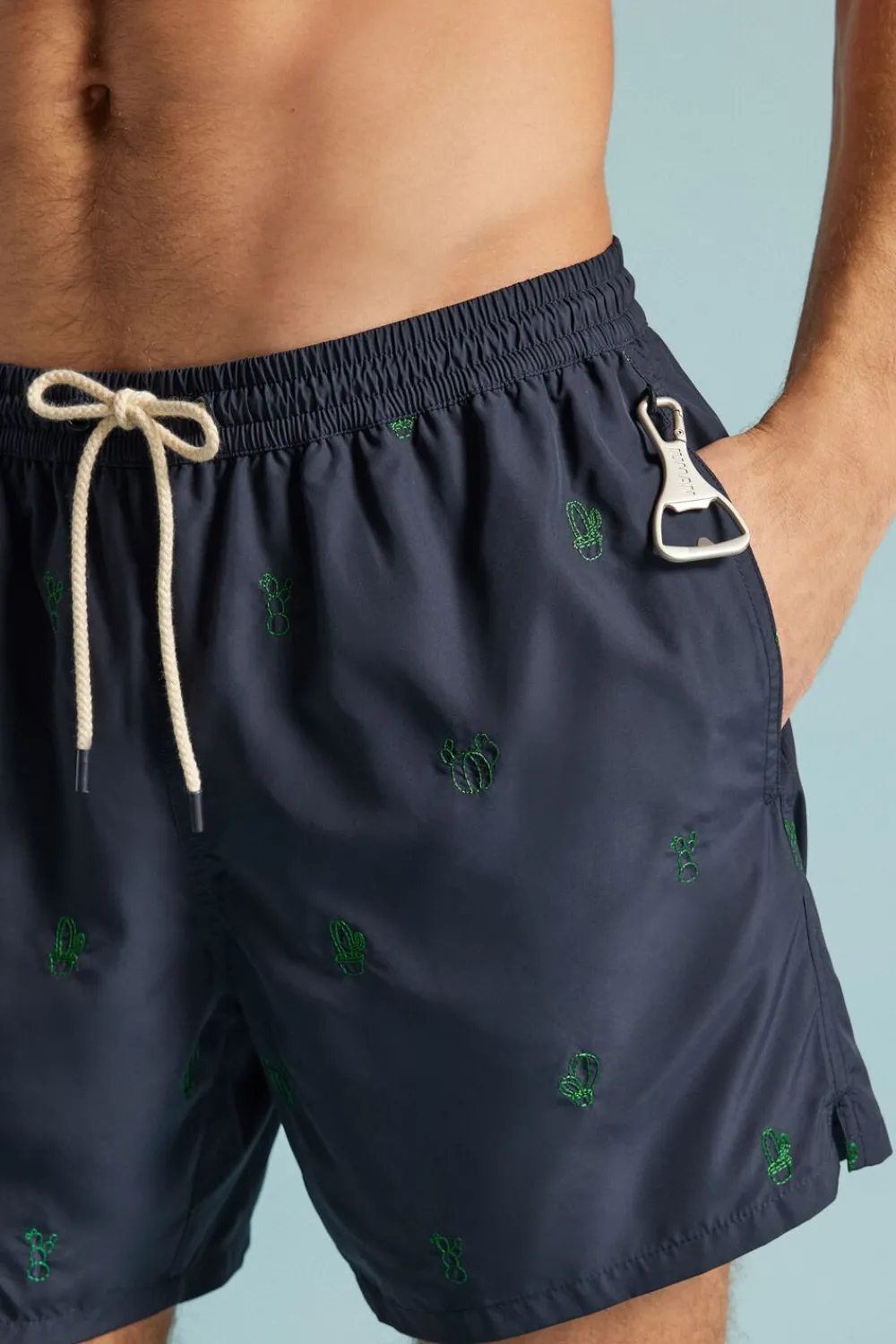 Bokserki Kąpielowe>Intimissimi Bokserki Kąpielowe z Haftem w Kaktusy niebieski - 150k - cactus blu intenso
