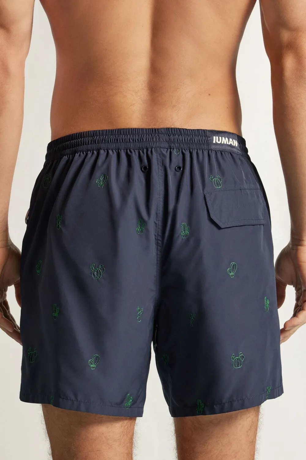 Bokserki Kąpielowe>Intimissimi Bokserki Kąpielowe z Haftem w Kaktusy niebieski - 150k - cactus blu intenso